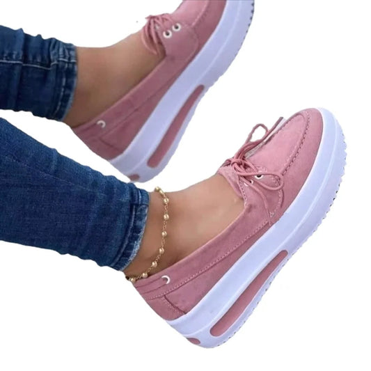 2025 New Women Shoes Autumn Lace-up Platform Shoe Plus Size 43 Casual Sneakers Comfortable Slip on Anti-slip Zapatillas De Mujer
