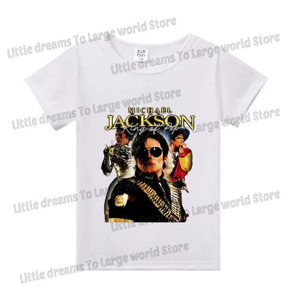 Michael Jackson T-shirt Children Clothing Singer Printed Cotton Tops Boy Girl MJ Summer Tee Shirts Casual Clothes Birthday Gift