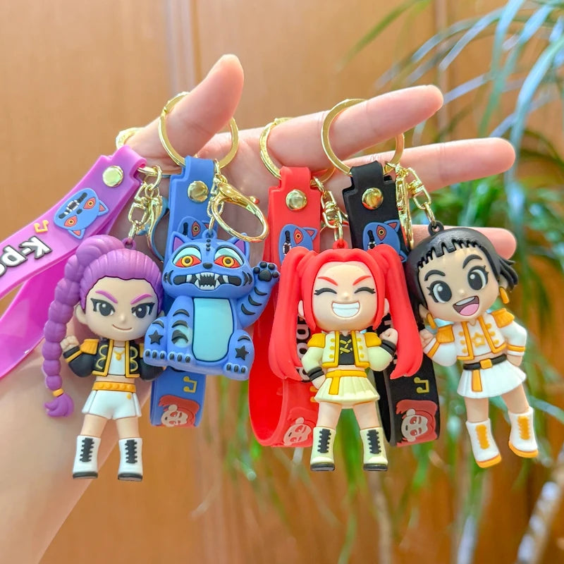 Kpop Rumi Keychain Kpop Group Rumi Mira Zoey Anime Character Keychains Backpack Pendant Charms Keyring Party Favor Gifts