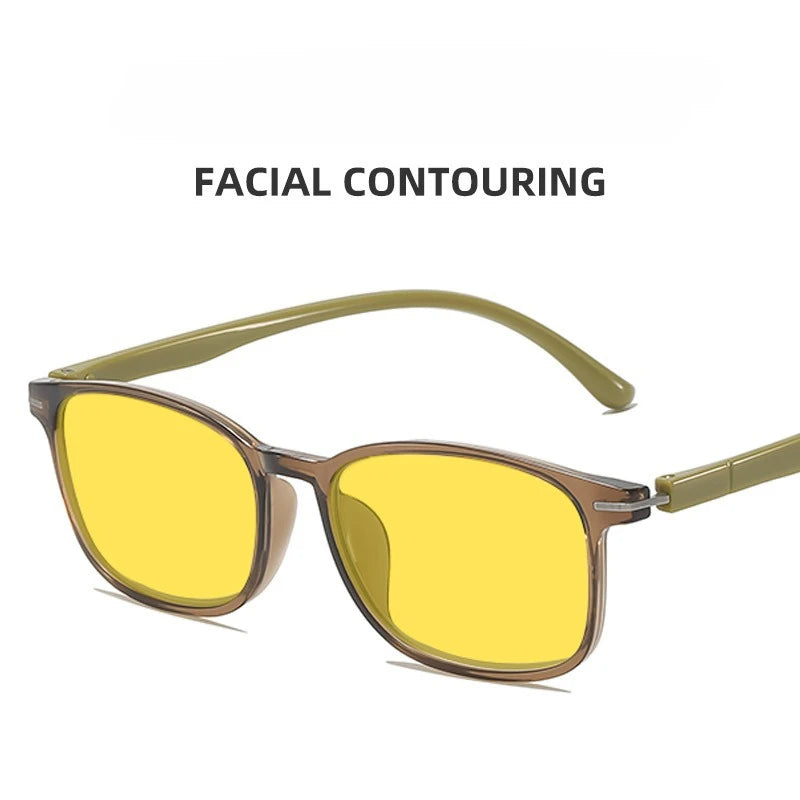 Fashionable Color Blocking Night Vision Blue Light Blocking Glasses Orange or Red Lenses for Computer Gaming Protective Eyewear
