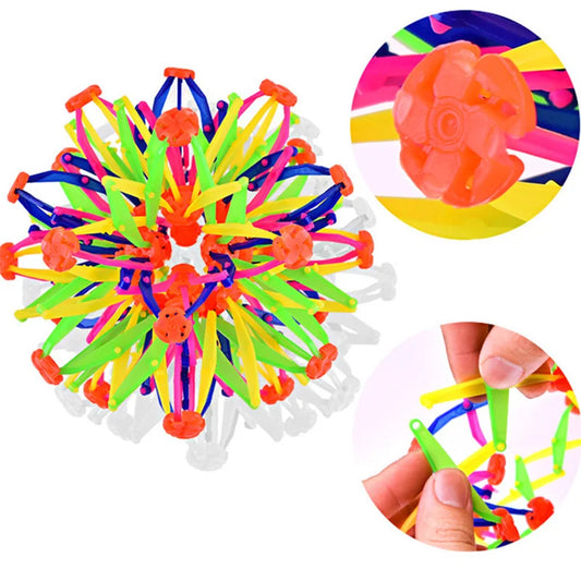 Colorful Retractable Ball Kid Magic Indoor Outdoor Flower Ball Throwing Ball Game Parent-Child Interactive Toy Kid Sensory Toys