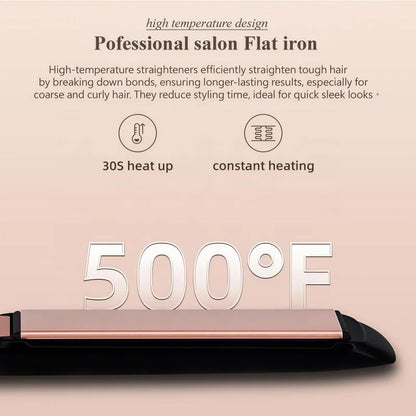 Professional Electric Ceramic Hair Straightener Flat Iron LCD Display Fast Heating Styling Tool for Household Salon Use