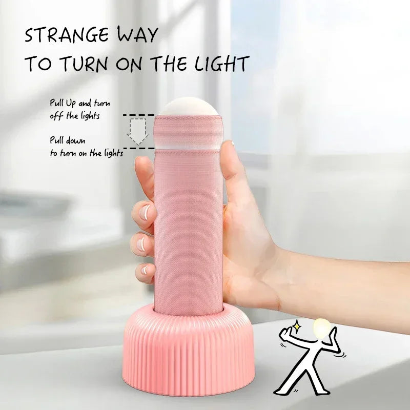 LED Night Light Atmosphere Table Lamp Table Sleep Night Lamp Hand Pull Switch Rechargeable for Bedroom Decoration Birthday Gift