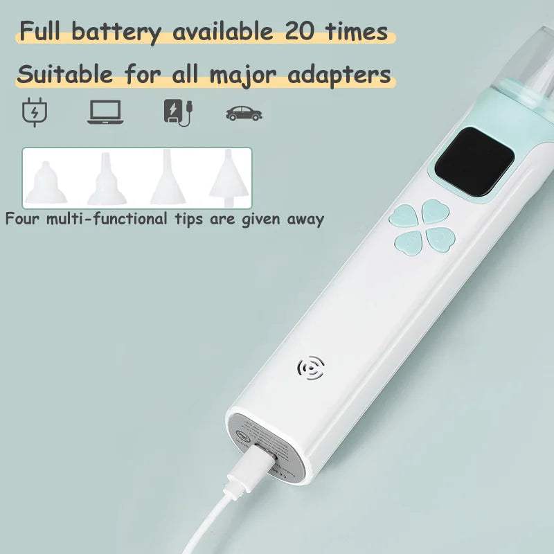 3-in-1 Portable Nasal Aspirator Nasal Vacuum Cleaner Rechargeable Sniffling Equipment Safe Hygienic Nose Snot Tool for Kid Baby