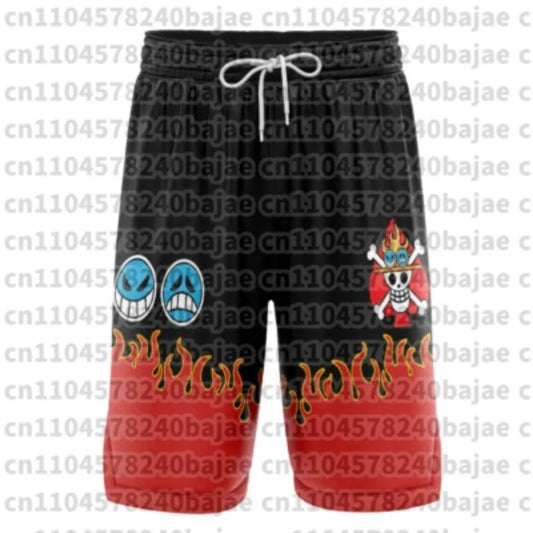 Adult and Child Luffy One-piece Surfing Shorts, Summer Anime Quick-drying Breathable Printed Sports and Fitness Shorts