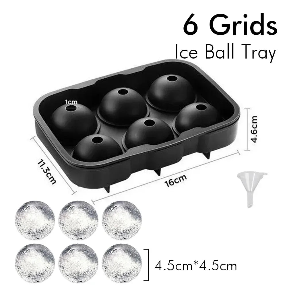 Ice Cube Tray Silicone Ice Ball Freezer Mold Square Ice Cube Maker with Lid 4/6/8 Grids for Whiskey Cocktail Coffee Accessories