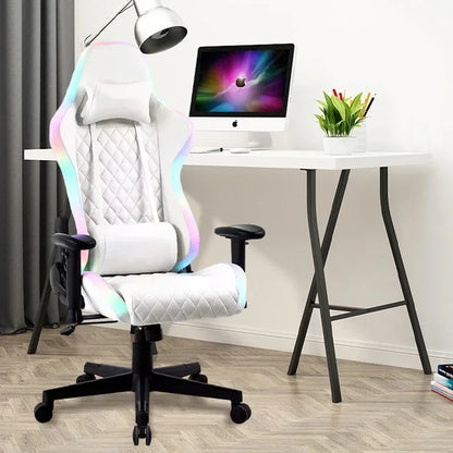 mComputer Ergonomic LED Lamp E-sports Chair Comfort Adjustable PU Leather Gaming Chair With Lights l