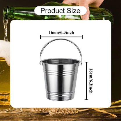 Thickened Double Wall Stainless Steel Ice Bucket Insulated Wine Champagne Chiller Cooler Bucket For Beer Bar Ice Storage Tool
