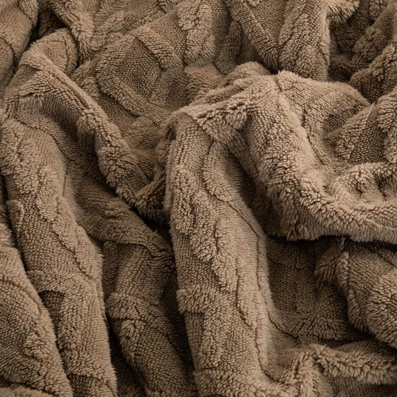 Warm Wool Sherpa Thick Blankets Fluffy Soft Coral Fleece Bedspread on The Bed Single Double Winter Plush Coraline Furry Throw