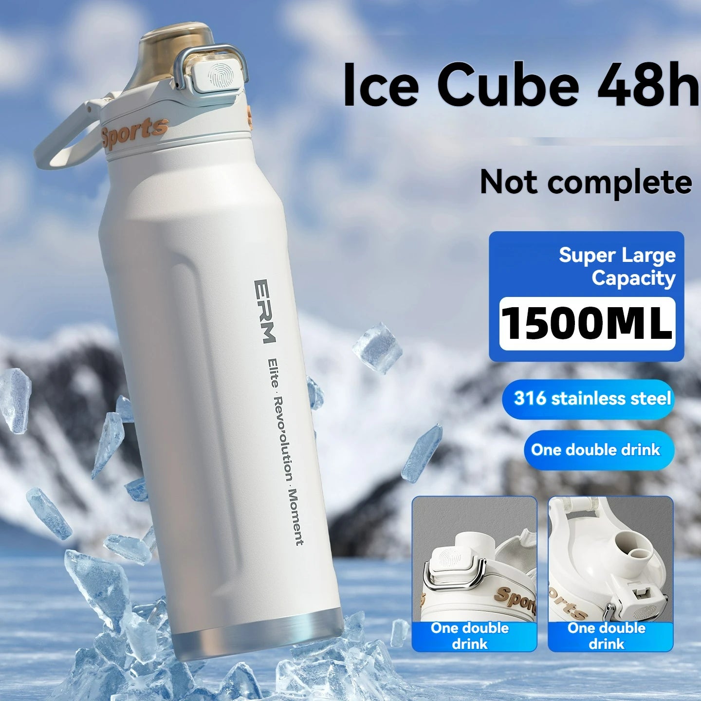Insulated Water Bottle Stainless Steel Tumble Cycling Cold And Hot Flasks Double Wall Portable With Handle Sports Outdoor Cup