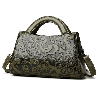 Pu Chinese style women's middle-aged mother bag ethnic style bag autumn fashion women's bag temperament portable messenger