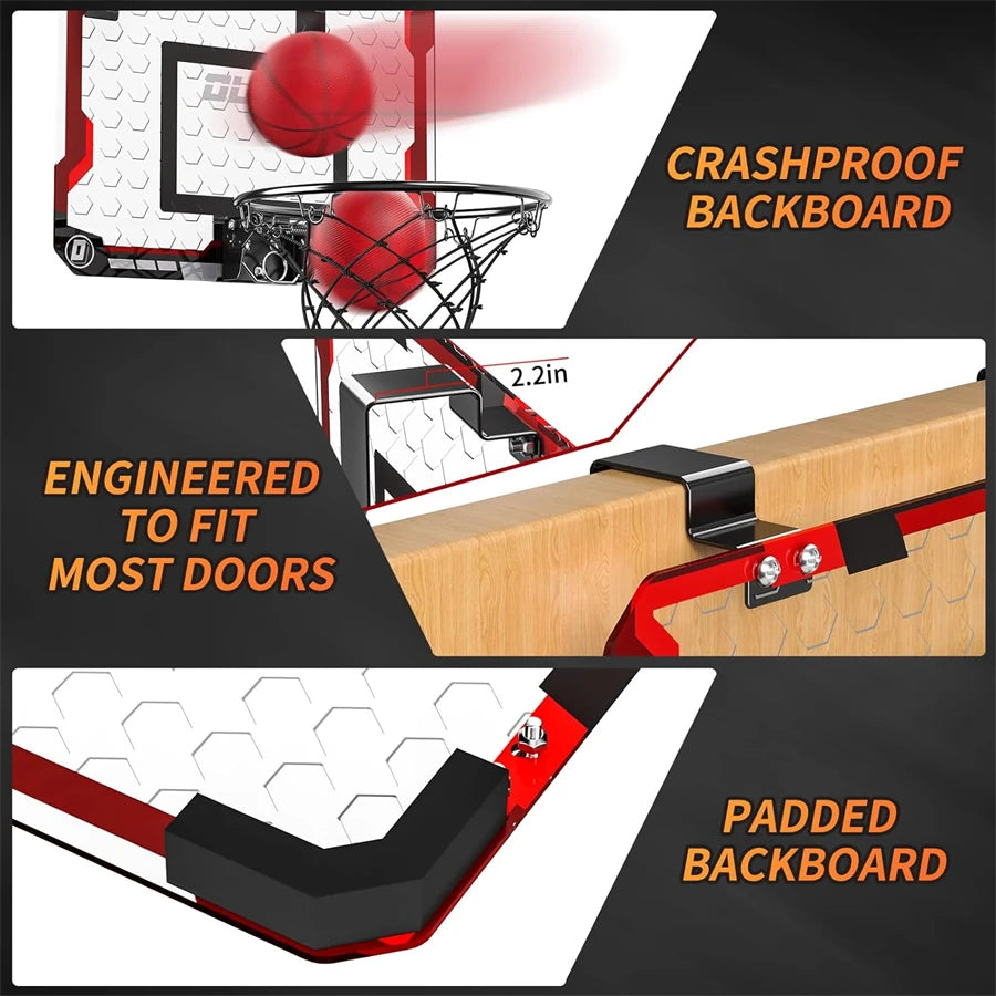 Basketball Hoop Indoor for Kids and Adults, Basketball Hoop for Door with 4 Balls, Indoor Mini Basketball Hoop, Basketball Game