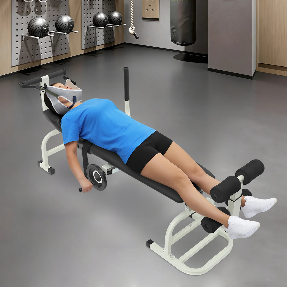 Cervical Lumbar Traction Bed Neck Stretcher Cervical Stretch Device Back Stretch Bench for Peopl 1.5-1.8m Height