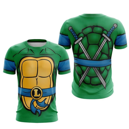 Bandai Ninja Turtles Classic Anime Cosplay Costume Full Print Adult Children's T-shirt Summer Quick Drying Soft and Comfortable