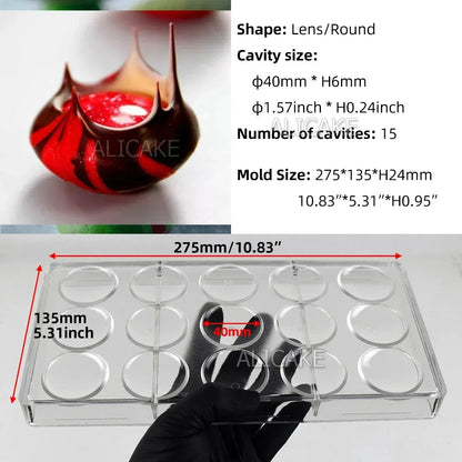 1Pcs Chocolate Molds Polycarbonate Candy Flowers Cube Oval Shape Confectionery Pans Trays Acrylic Baking Utensils Pastry Mould