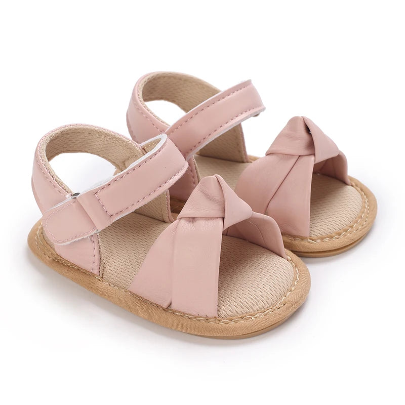 Summer 2026 Western Style Baby Korean Version Flower Princess Shoes Pink Open Toed Baby Girl Sandals