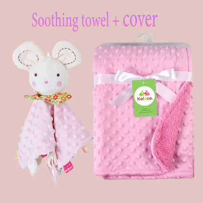 Custom Embroidered Name Minky Baby Blanket & Bunny Comforter Set Personalized Newborn Security Blanket Baby Shower Gift