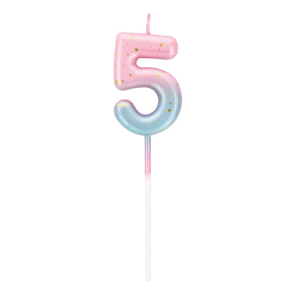 Gradient Cake Candles 0-9 Number Cake Topper Ins Birthday Cakes Toppers Birthdays Party Cupcake Decoration DIY Baking Supplies
