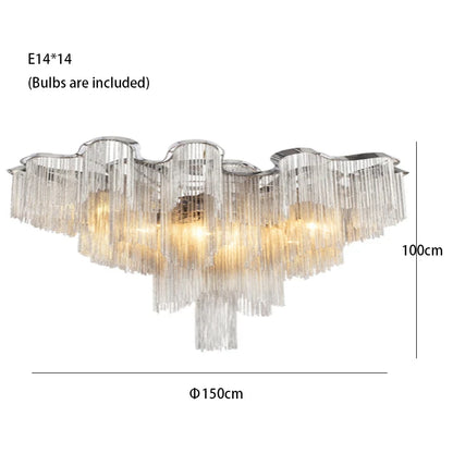 Luxury Tassels Led Pendant Lights New Gold Lustres Hanging Lamps For Ceiling Modern Decoration Home Decor For Bedroom Chandelier