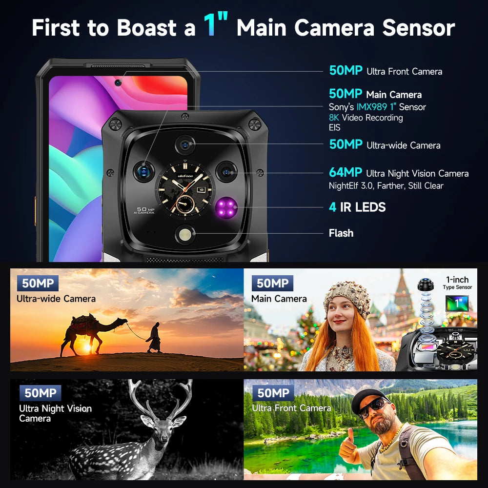 Ulefone Armor 28 Pro 5G AI Rugged Phone 512GB ROM Smartphone 120W MTK Dimensity 7300 10600mAh 6.67”AMOLED 64MP Mobile Phone