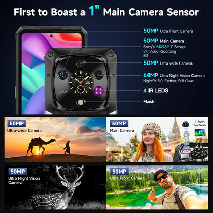 Ulefone Armor 28 Pro 5G AI Rugged Phone 512GB ROM Smartphone 120W MTK Dimensity 7300 10600mAh 6.67”AMOLED 64MP Mobile Phone