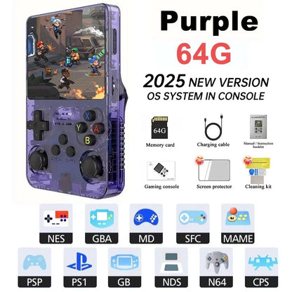 Mini R36S Retro Handheld Game Console | Linux ArkOS System, IPS Screen & 20,000 Games | Compatible with PS1, PSP, GBA, SNES, N64 & More