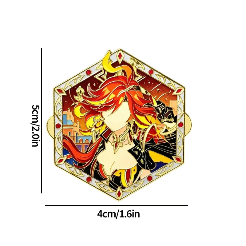 Genshin Impact Tsaritsa Columbina Flins Pin Genshin Figure Badge Accessories Backpack Charms Party Favor Gifts
