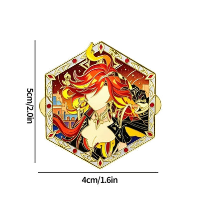 Genshin Impact Tsaritsa Columbina Flins Pin Genshin Figure Badge Accessories Backpack Charms Party Favor Gifts