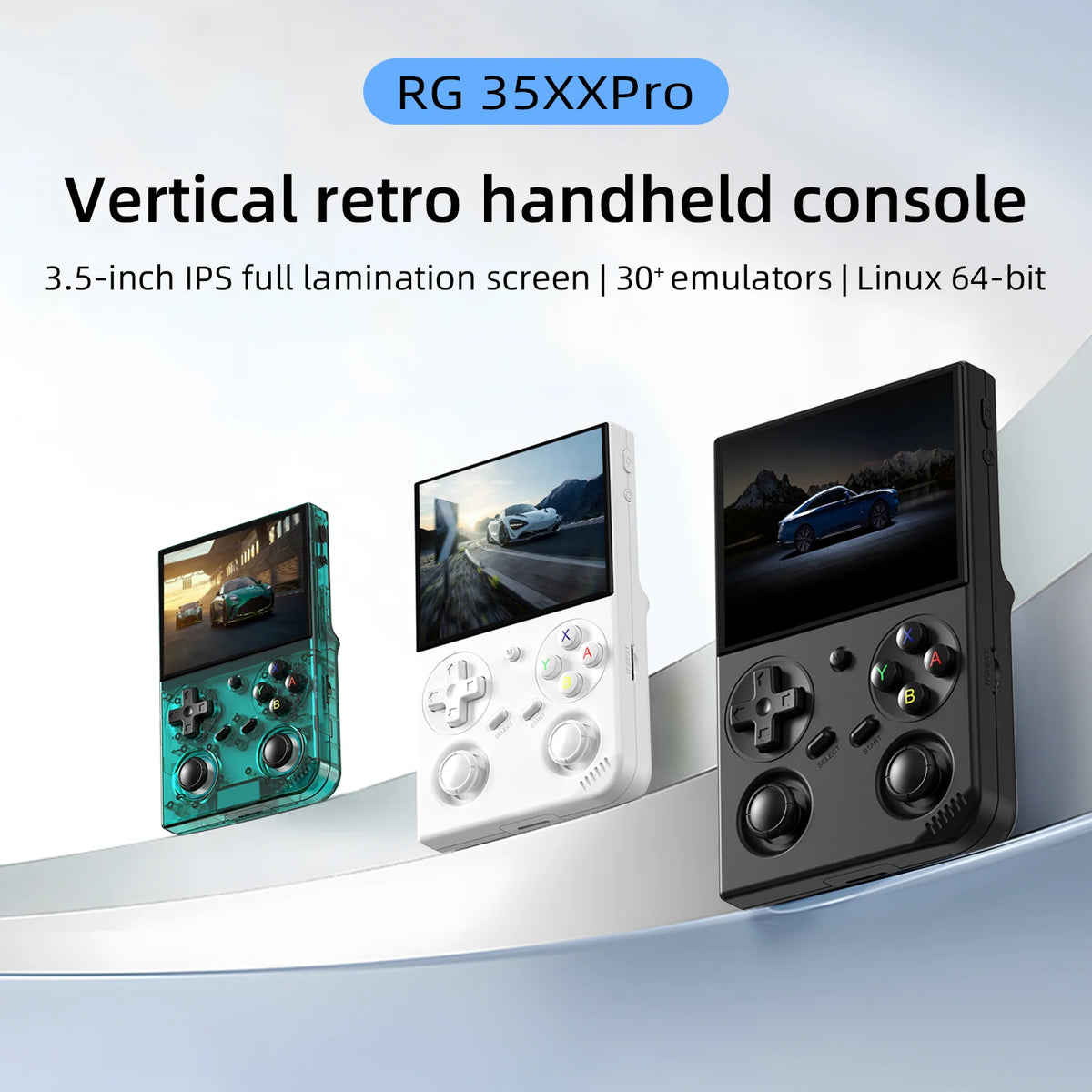 ANBERNIC RG35XX PRO Vertical Retro Gaming Console 3.5" IPS OCA Screen Linux 64-bit True Dual Joysticks Vibration Motor RixelHK