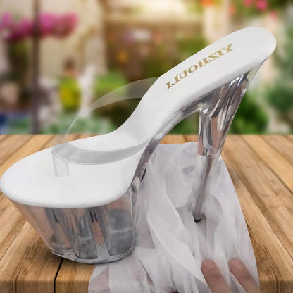 Stylish 15cm princess slippers for the summer, sexy nightclub heels, and 6-inch stiletto slippers with lacquered heels