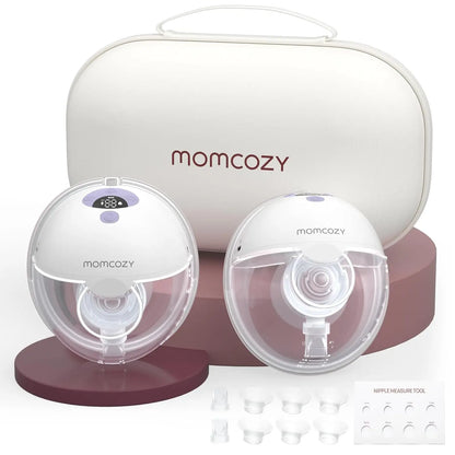 Momcozy Breast Pump Hands Free M5, Wearable Breast Pump of Baby Mouth Double-Sealed Flange with 3 Modes & 9 Levels, Electric