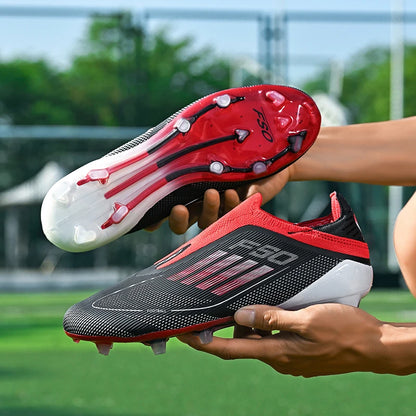 New Men Soccer Shoes Outdoor Sport Football Boots Training Breathable Match Boys Adult Cleats Non Slip Long Spikes Comfortable