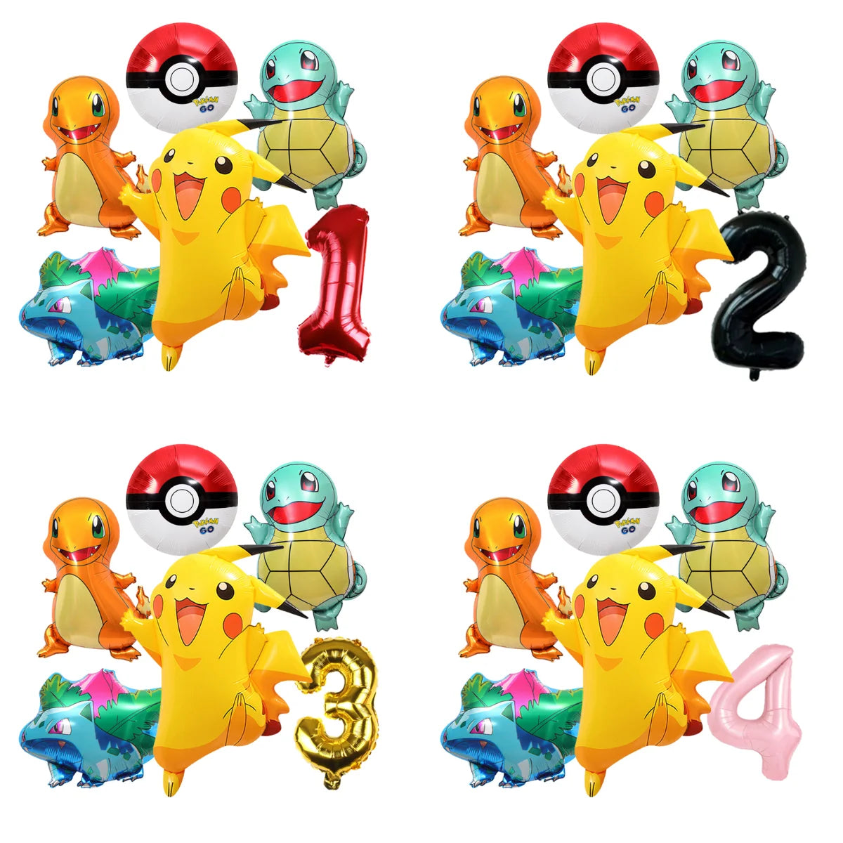 Pikachu Cartoon Balloon Garland Kit Lightning Foil Balloons Kids Birthday Party Supplies