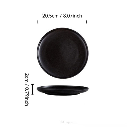 Ceramics Plate Set Home Black Plates Dishes Japanese Style Dinnerware Set Kitchen Decoration Steak Western Food Breakfast Plates