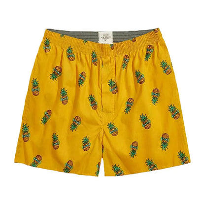 Men's Boxer Shorts Pineapple Lemon Print Panties Cotton Breathable Comfortable Underwear for Men Home Wear Sleepwear Underpants