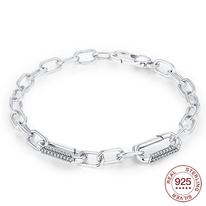 New Bracelet 925 Sterling Silver Diamond Clasp Me Bracelet Charm Beaded Women DIY Jewelry Make Holiday Hot Gifts