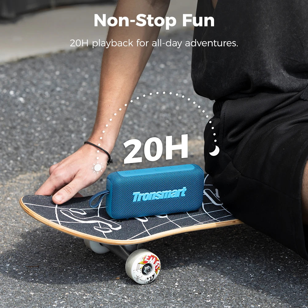 Tronsmart Trip 2 Speaker Wireless Bluetooth Portable Speaker with Enhanced Bass, IPX7 Waterproof, 20H Playtime,for Camping, Outdoor