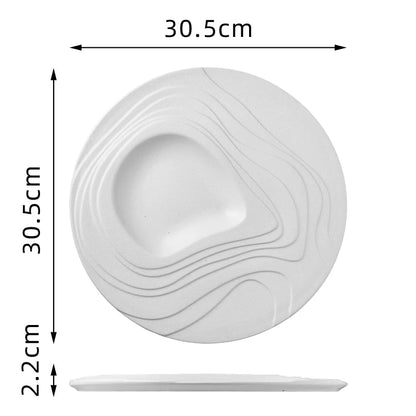 Ceramic Dining Plate Irregular Terraced Solid Color Dessert Snack Sushi Plates Molecular Cooking Tableware Commercial Tableware
