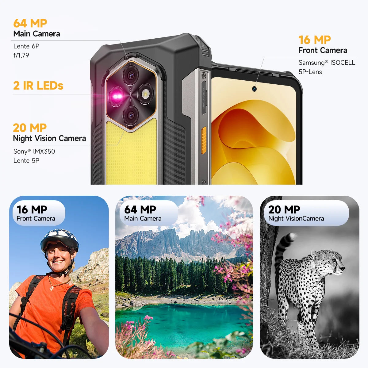 Ulefone RugKing 5 Pro 20000mAh Rugged Phone Android 16 16GB+256GB IP68/IP69K Waterproof Smartphone 6.78 FHD+ Night Camera 4G