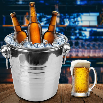 Stainless Steel Double Wall Wine Cooler Insulated Tabletop Wine Chiller for White Wine Champagne Fits Most Standard Sized Bottle
