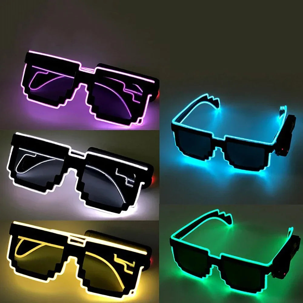 Wireless LED Light Up Glasses, Glow in the Dark Neon Glasses for Rave Party, EDM