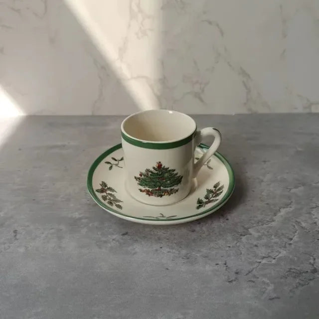 Holiday-themed Christmas Ceramic Plates Cutlery Sets Dinner Plates Bowls Soup Plates Mugs Coffee Cups Saucers Sets