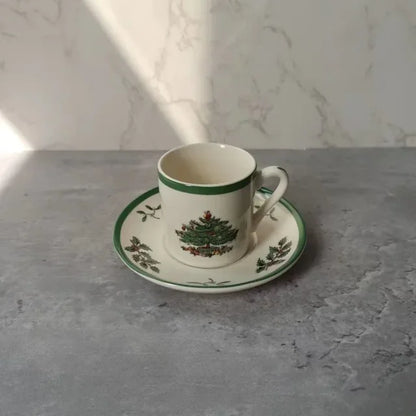 Holiday-themed Christmas Ceramic Plates Cutlery Sets Dinner Plates Bowls Soup Plates Mugs Coffee Cups Saucers Sets