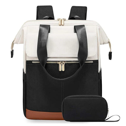 Cream Color Women Travel Laptop Backpack Large Capacity Multi-Piece Luggage Bag Simple Versatile Shoulder School Bag Travel Bags