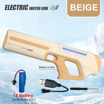 Electric Water Guns for Adults Powerful Squirt Automatic Suction Water Storage Gun Blasters Summer Pool Outdoor Game Toy Gift