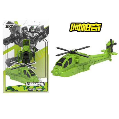 BKK Alloy Deformation Robot Train Engineering Vehicle Dinosaur Green Leather Train Toy