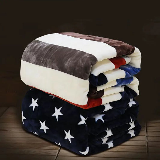 Thick Winter Blanket Bedding Coral Fleece Flannel Office Nap Gift Box Student Dormitory Bedding Pure Color Polyester Fiber