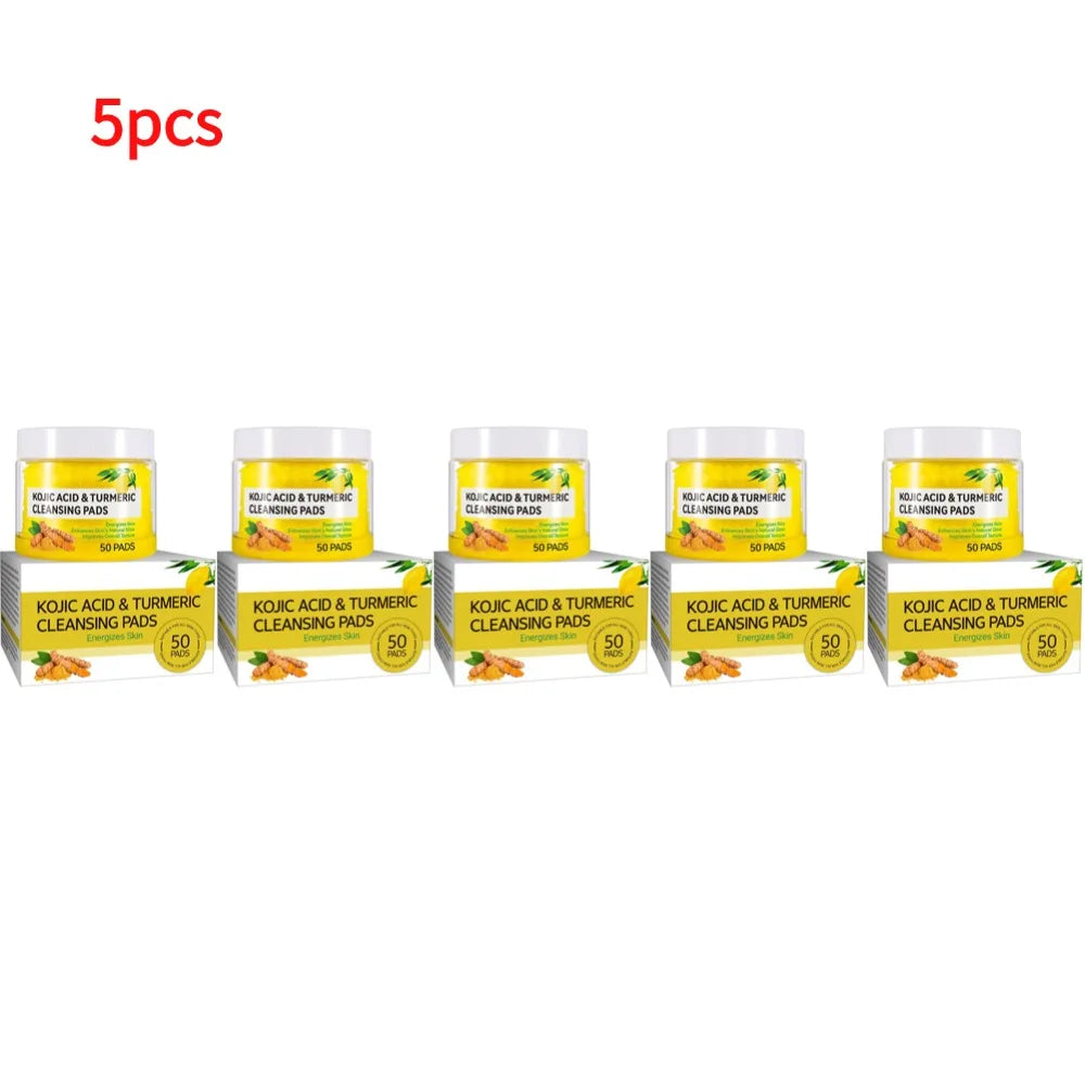 Turmeric Kojic Acid Cleansing Pads Exfoliating Pads Facial Sponges For Cleansing Exfoliating Daily Cleansing Skin Care Tools