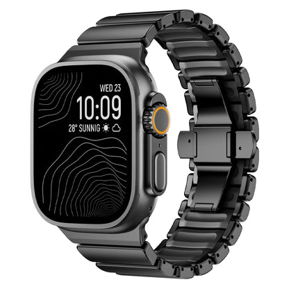 Titanium Fluororubber Strap for Apple Watch Ultra 4 3 2 49mm Series 12 11 10 46mm Magnetic Band for Iwatch 9 8 7 45mm 6 SE3 44mm