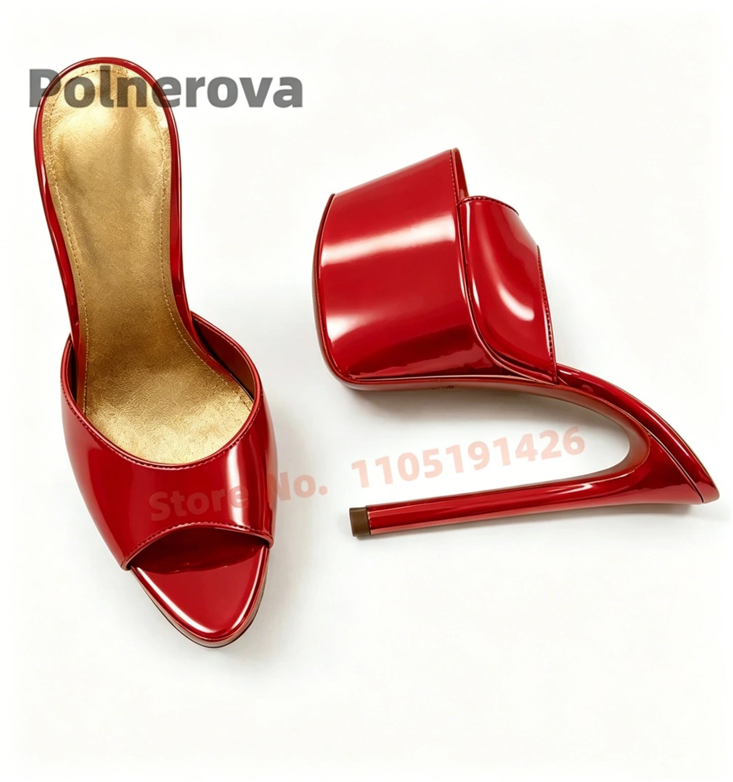 Gold Silver Platform Mules Slippers Women Extreme High Heels Pull-On Modern Slippers Open Toe Sandals Concise Outside Shoes